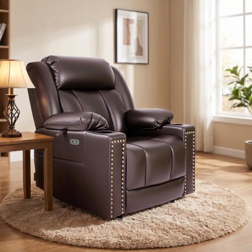 Image of EONIX Dual Motor Power Lift Recliner Chair for Elderly, 400lb, Retro Brown