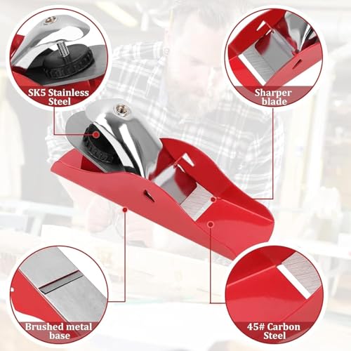 GNAUMORE Mini Woodcraft Tool Woodworking Planer,Woodworking Plane Small Hand Planer,Small Hand Planer Manual Wood Planer,Adjustable Mini Hand Planer,DIY Small Hand Planer Wooden Carpenter 2 GNAUMORE Mini Woodcraft Tool Woodworking Planer,Woodworking Plane Small Hand Planer,Small Hand Planer Manual Wood Planer,Adjustable Mini Hand Planer,DIY Small Hand Planer Wooden Carpenter - Image 2