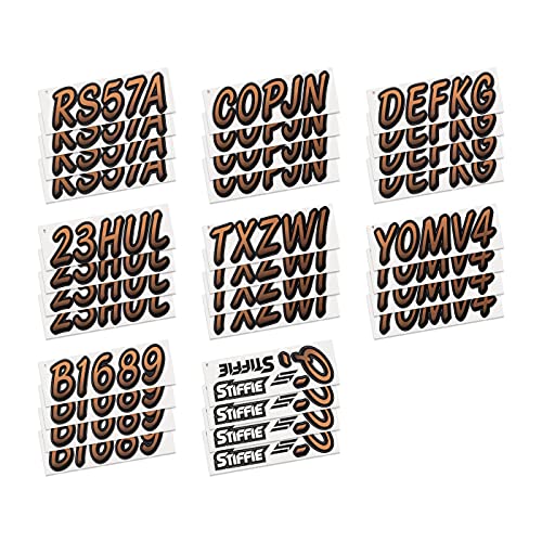 Image of STIFFIE Whipline Copper /Black 3 inch Boat & PWC Registration Decals • Numbers Letters Stickers