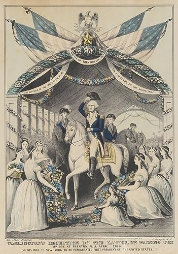 Tableaux Toile Grand Format Réception de Washington Affiche Currier Décoration Murale Salon