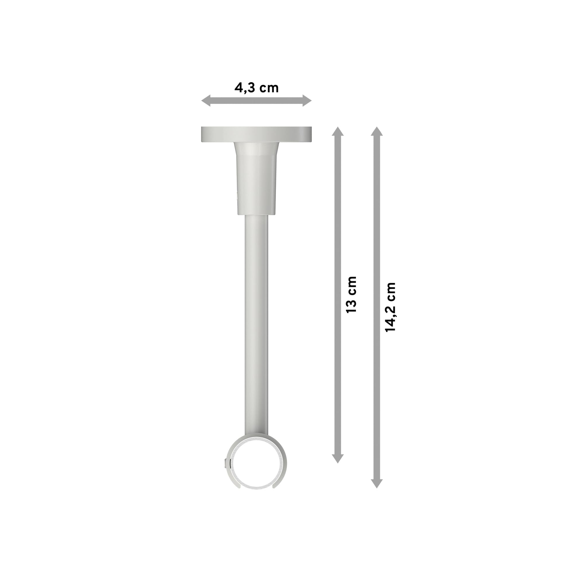 INTERDECO Gardinenstange 20 mm 1-läufig Weiß 220 cm | aus Metall, für Deckenmontage, Endstück Santo (Kappe), ohne Ringe, kürzbar, Traglast bis 8 kg, Modern