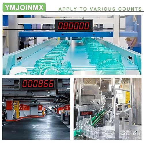 Contador con Sensor láser, Contador de Pantalla de 6 dígitos, Pantalla Digital LED para Cintas transportadoras, líneas de producción, conteo de hasta 999999 (3inch)