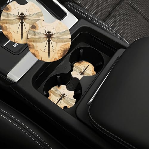 Portavasos para auto juego 2 piezas negro neopreno miniatura 1