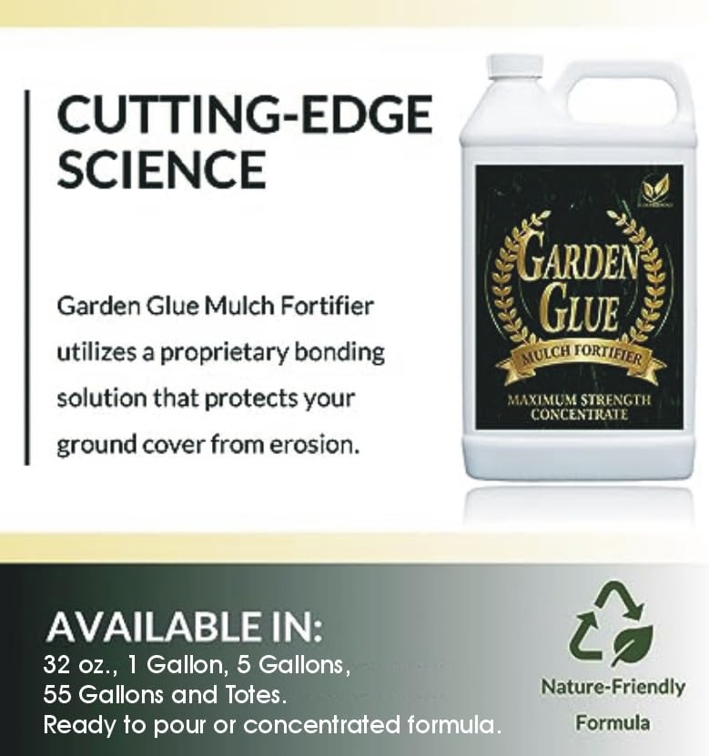 Miniatura 5 de Garen Glue Mulch Fortifier - 1 galónlisto para usar. Funciona muy bien en mantillo, grava de guisantes, arena, paja y más. Se seca transparente y
