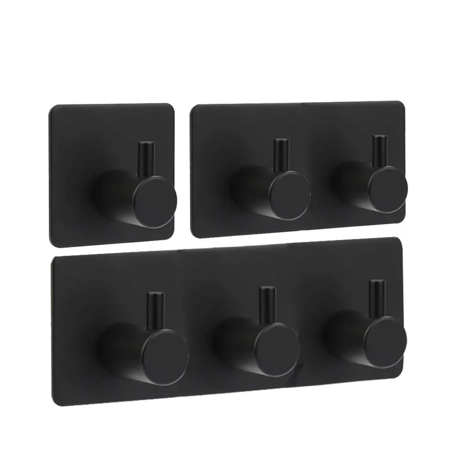 Dhetye 1 Coat Rack Wall Hooks Coat Rack,Wall Hooks,Black L-Shape Waterproof Adhesive Hanger Wall-Mounted Clothes Umbrella Keys Hats Storage Hook(1)