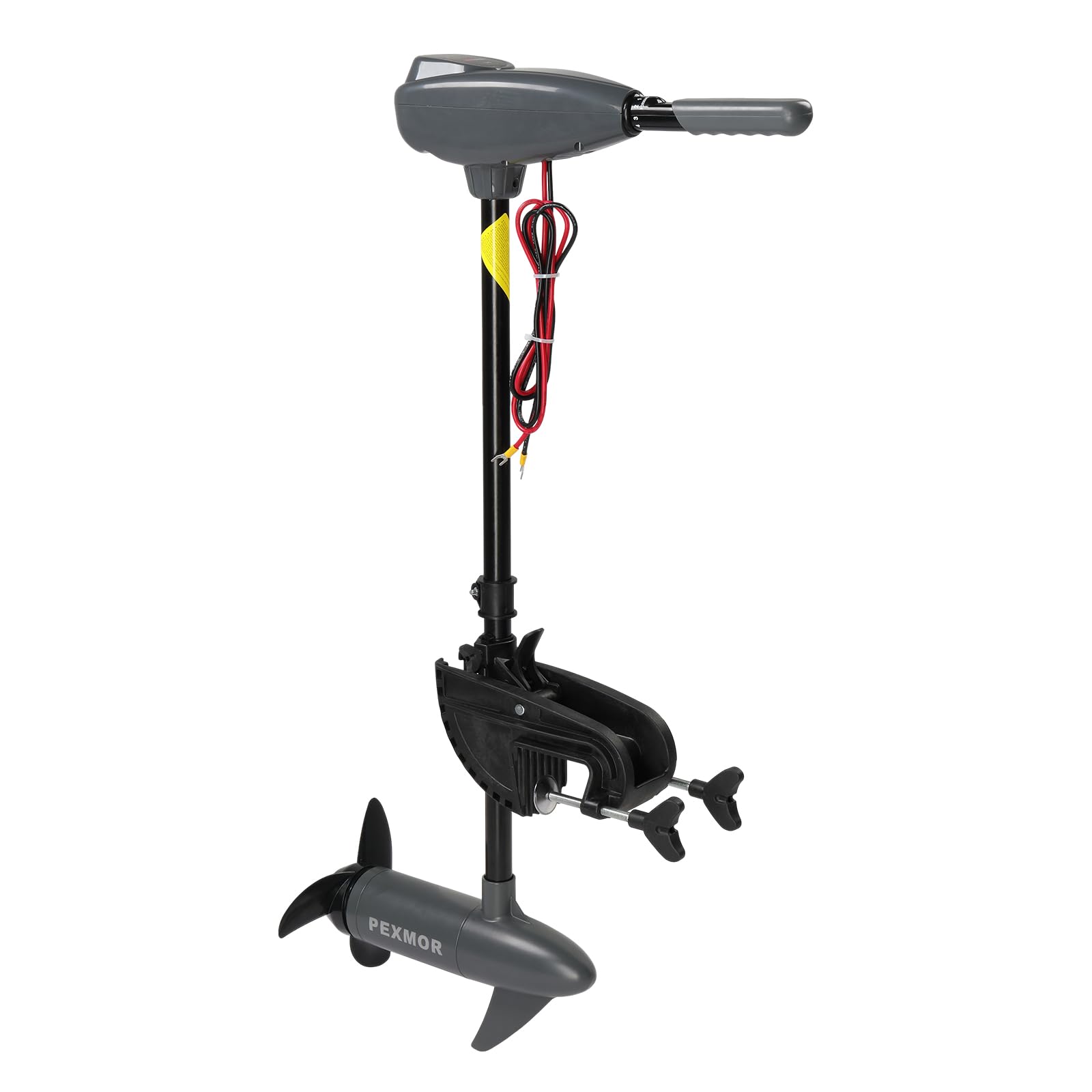 PEXMOR8 Speed Electric Trolling Motor, Electric Outboard Boat Motor w/Adjustable Handle & LED Indicator, Transom Mounted for Saltwater, Kayak, Fishing Boat