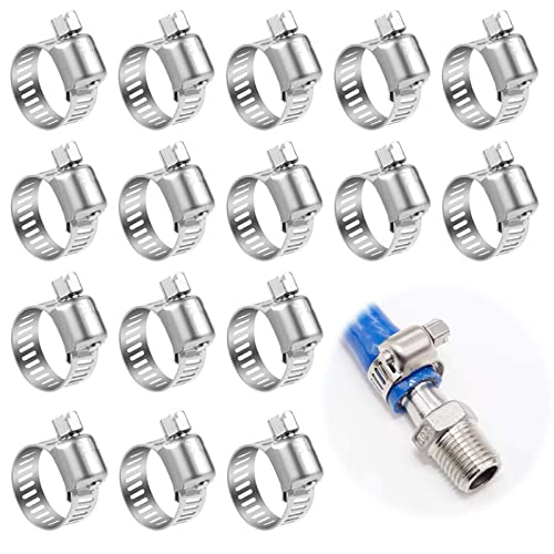 VEGCOO 25 Pcs Colliers de Serrage Métalliques 6-12mm, Collier de Serrage Inox Réglable Collier de Serrage en Acier Inoxydable 304 pour les Conduites D'eau Domestique (25Pcs;6-12mm)