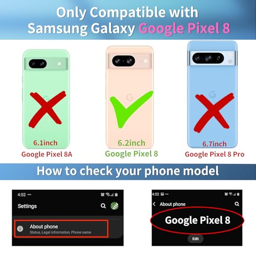 Buleens Clear Flexible TPU Case for Google Pixel 8 - 6.2 Inch Slim Fit Shockproof Cute Protection Cases for Women Girls - Aesthetic Design Pattern Unique Pattern Cases for Pixel 8  
Buleens Slim Fit Clear Flexible TPU Case for Google Pixel 8 - 6.2 In