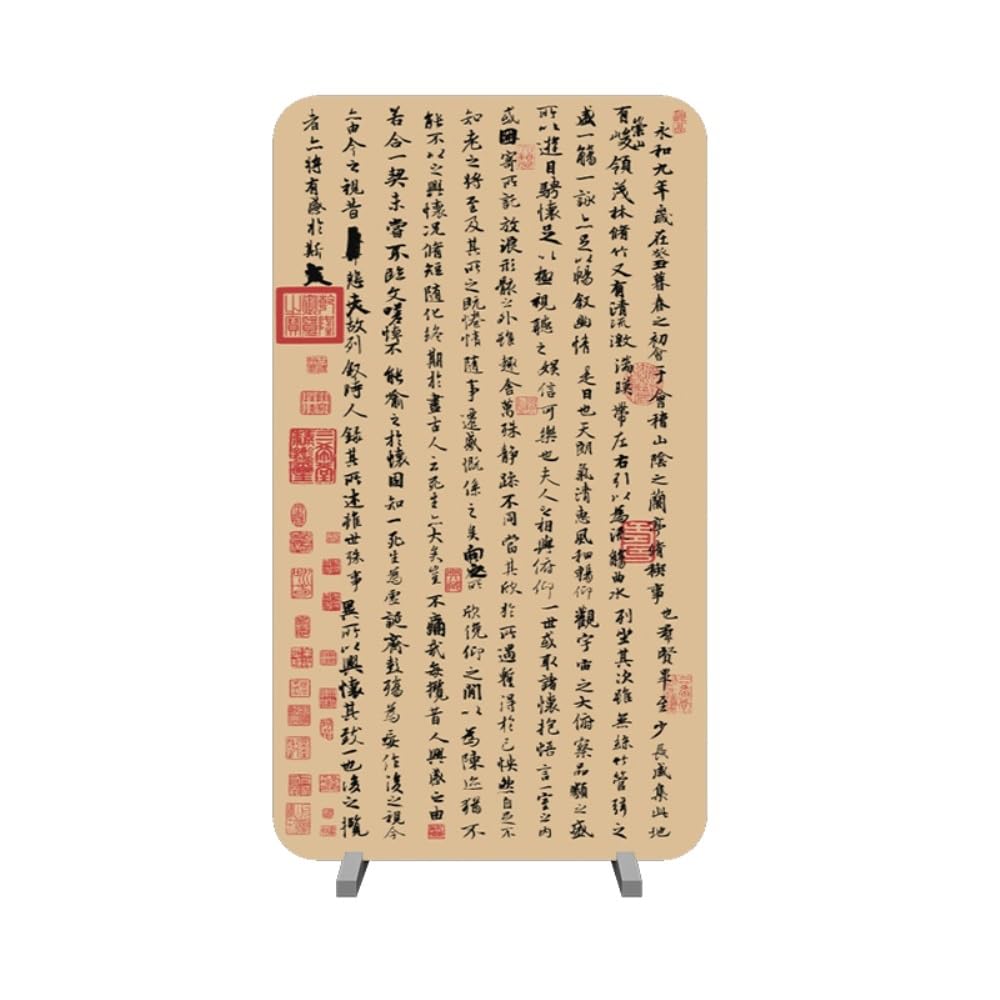 Privacy Screen Retro Calligraphy and Painting Screen Partition Home Living Room Office Background Wall Study Tea Seat Room Divider