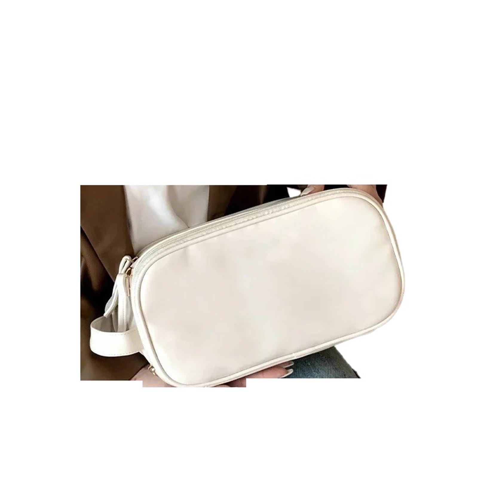 Trousse da viaggio Borse da viaggio Uomo Donna Borsa cosmetica Borse for il trucco Organizer Grande capacità Cosmetici Borsa da toeletta Borsa da lavaggio Organizadores(White 30*15.5*16cm)