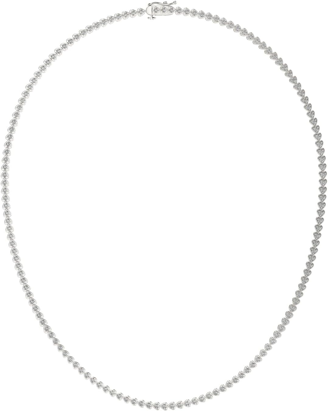 Charles & Colvard Sterling Silver 1.6mm Round Moissanite Tennis Necklace 2.18cttw Dew