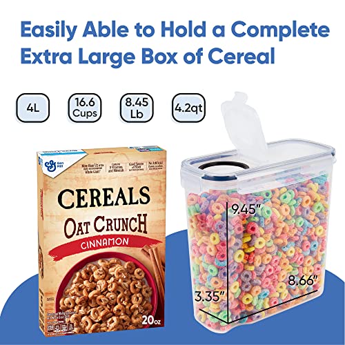 Cereal Containers Storage Set Large (4L,135.2 Oz), Airtight Food