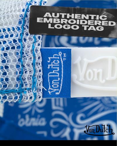 Image of Von Dutch Unisex Trucker Hat - Velvet Curved Bill Mesh Back Retro Classic Adjustable Snapback Baseball Cap for Men and Women