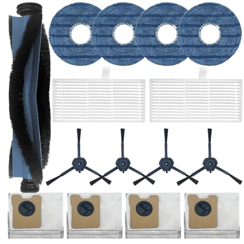 Image of 15pack Omni C20 Accessories, Replacement Parts Compatible with Eufy Omni C20 Robot Vacuum Cleaner, 1 Set Main Brush, 2 HEPA Filter, 4 Side Brushes, 4 Mop Pad, 4 Dust Bags