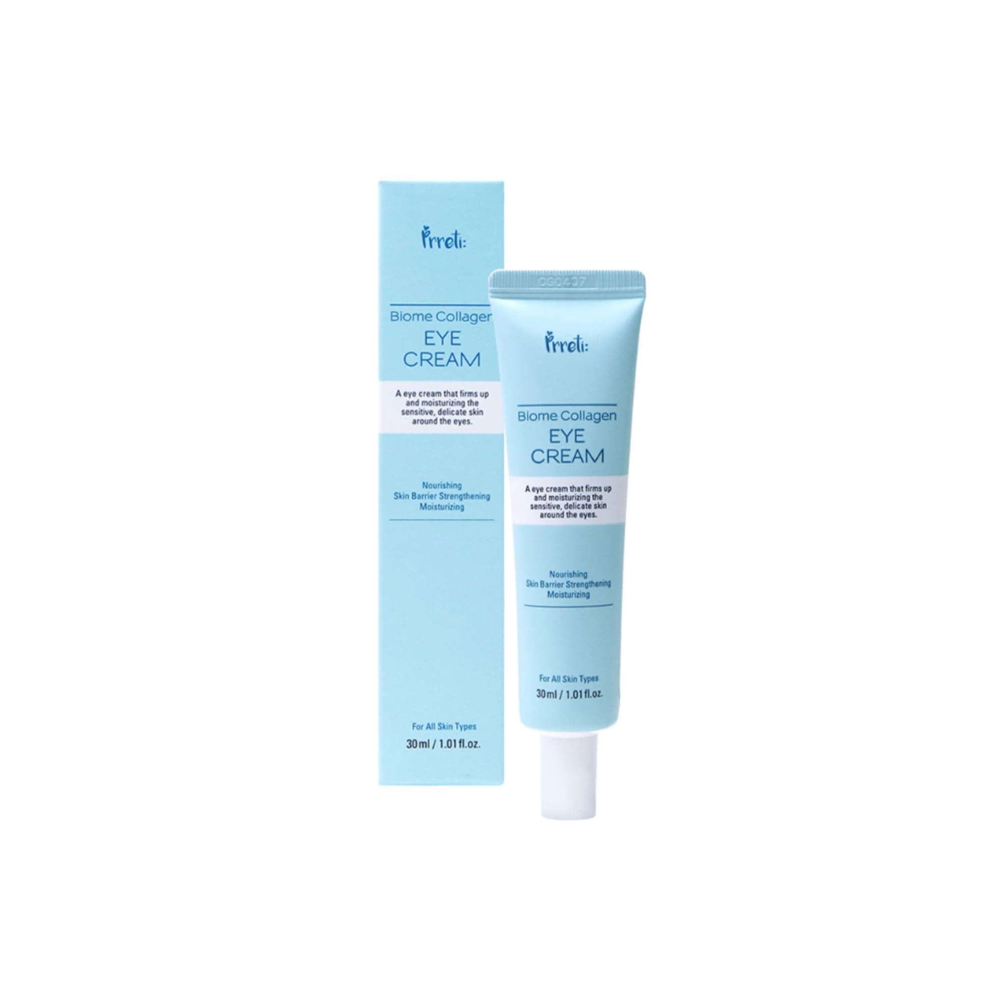 K Beauty - Crema para el contorno de ojos coreana PRRETI Biome Collagen Eye Cream – Colágeno, péptidos, ceramidas – Efecto rellenador – Todos los tipos de piel – 30 g
