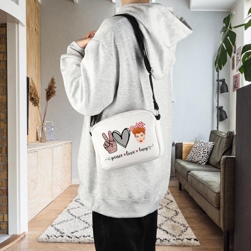 POFULL TV Show Inspired Gift Lucy Fans Gift Peace Love Lucy Crossbody Bag 5