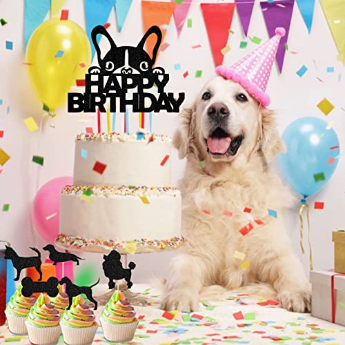 25 Stück Hund Tortendeko Süße Hunde Cake Toppers Hunde Cupcake Topper Dog Theme Birthday Decorations,Geburtstag Kuchen Dekoration für Kinder Baby Hunde Party Dekorationen
