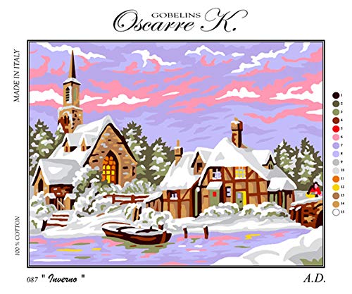 Tapestry Kit Winter Landscape Half Cross Stitch 50 x 38 cm Includes Embroidery Floss Code K87