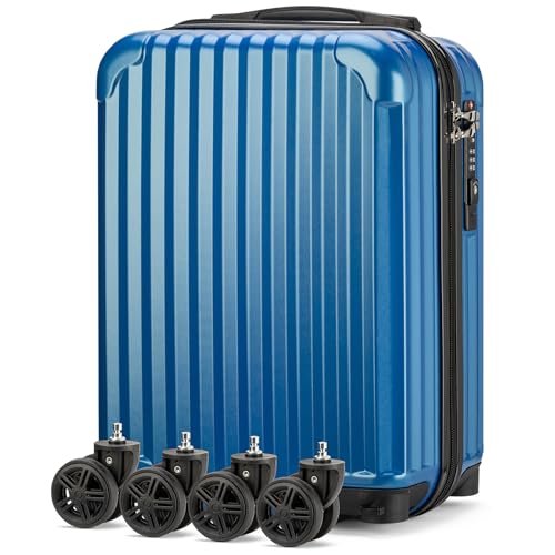 Personal Item Suitcase 18x14x8 Inches Hardside Built In TSA Lock & USB Port Lightweight Luggage Silent Double Spinner Wheels Maximum Underseat Carry-On Bag For Spirit and Frontier (Royal Blue)3