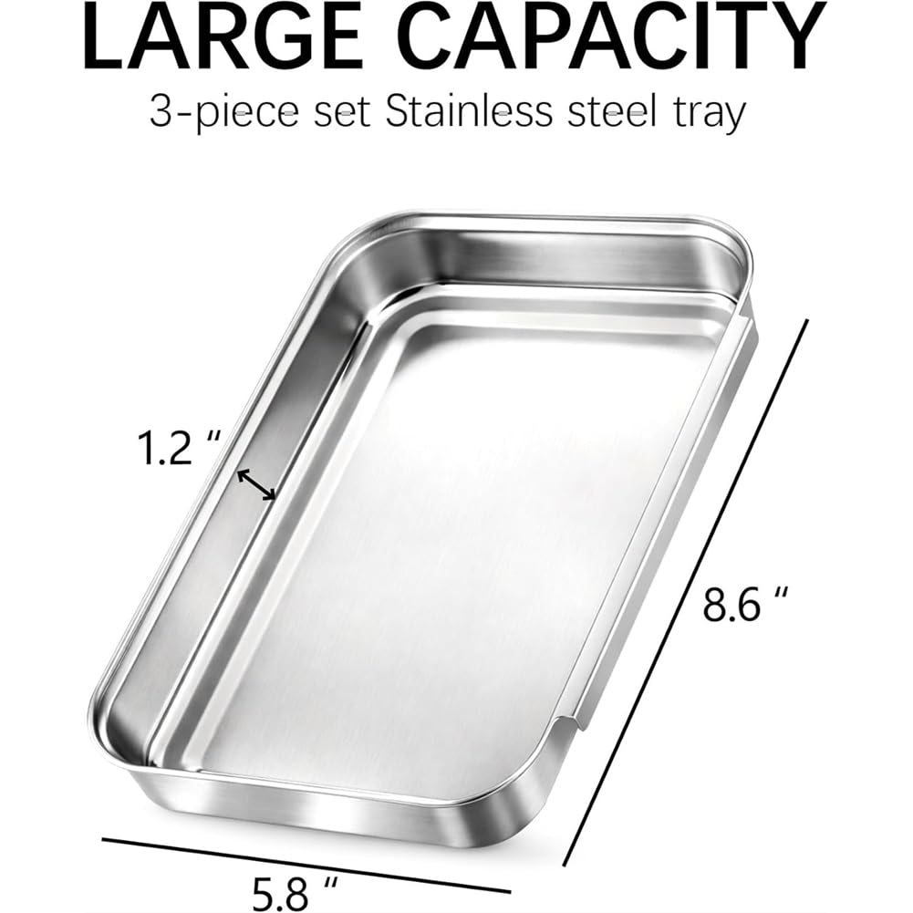 Set di 3 vassoi per impanare con design a nido per cucina compatta