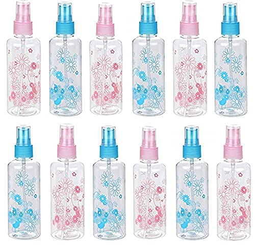 amigozz Set of 12pc Empty Cute Bear & Floral Refillable Fine Mist Spray Bottles of 100ml Each. Mix Color and Design-picture-49