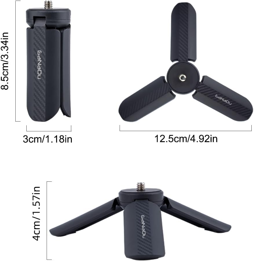Mini Tripod – Compact Desktop Stand with 1/4" Screw Interface, Non-Slip Rubber Feet, Lightweight & Portable, Compatible with Smartphones, Cameras, Gimbals, and More