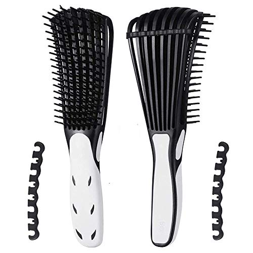 2PCS Detangling Brush for Curly Hair, Wet Brush Detangling Brush, Detangler Hair Brush, Afro Textured 3a to 4c Kinky Wavy, Natural Hair for Wet/Dry/Long Thick Curly Hair