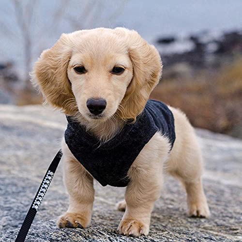 Image of Gooby Fleece Vest Dog Sweater, Black, Small | Soft warm fleece; Pullover, easy on /off (no zippers); O-ring leash attachment; Machine washable