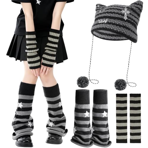 VelvetGlow Y2K Beinwärmer für Frauen Star Armwärmer Streetwear Beinbezug Retro dehnbare Tanzaccessoires
