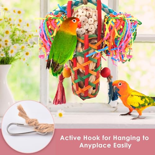 Image of KUTKUT Bird Toys Parakeet Toy Cockatiel Shredding Toys Conure Foraging Sola Toys for Conure Cockatiel Parakeet Lovebird Small to Medium Birds