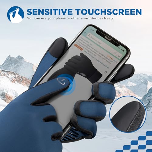 Image of SIMARI Winter Gloves for Women Men - Cold Weather Thermal Touch Screen Ski Snow Glove Liners, Non-Slip Palm & Warm Fleece Lined, for Running Cycling Driving Hiking Walking Sports Outdoor Texting Work