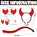 Ausejopeac Demon halloween Devil Costume Set, Devil Horns Headband and Devil Tail and Devil Horns Heart Sunglasses Halloween Devil Demon Cosplay Costume Party