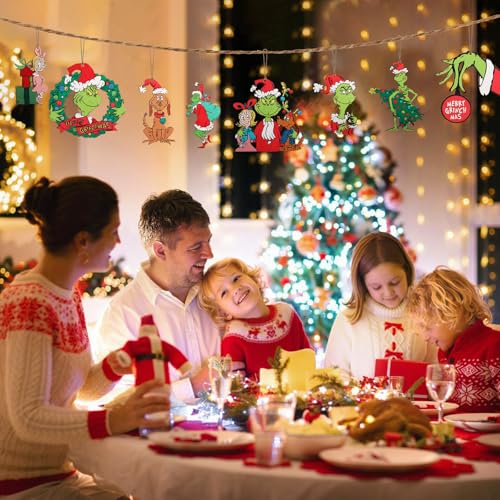 Fabelly 24PCS Christmas Tree Decorations, Christmas Tree Ornaments - Cute Wooden Hanging Ornaments for Christmas Tree - Christmas Decor Indoors Home Party - Image 5