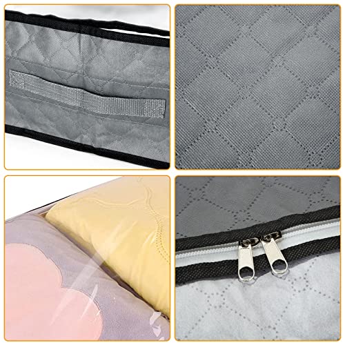 JMIATRY 4 Pack Underbed Storage Boxes with Lid, 100L Foldable Underbed Storage Bags with Handles and Zips - Image 3