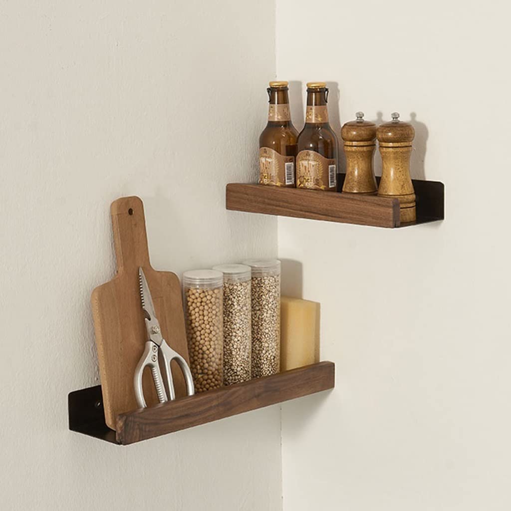 Scaffale da Bagno Squisito Scaffale da Bagno, Scaffale per Shampoo da Bagno con Doccia a Parete, Scaffale Multiuso per Cosmetici, Legno massello (Color : 30cm)