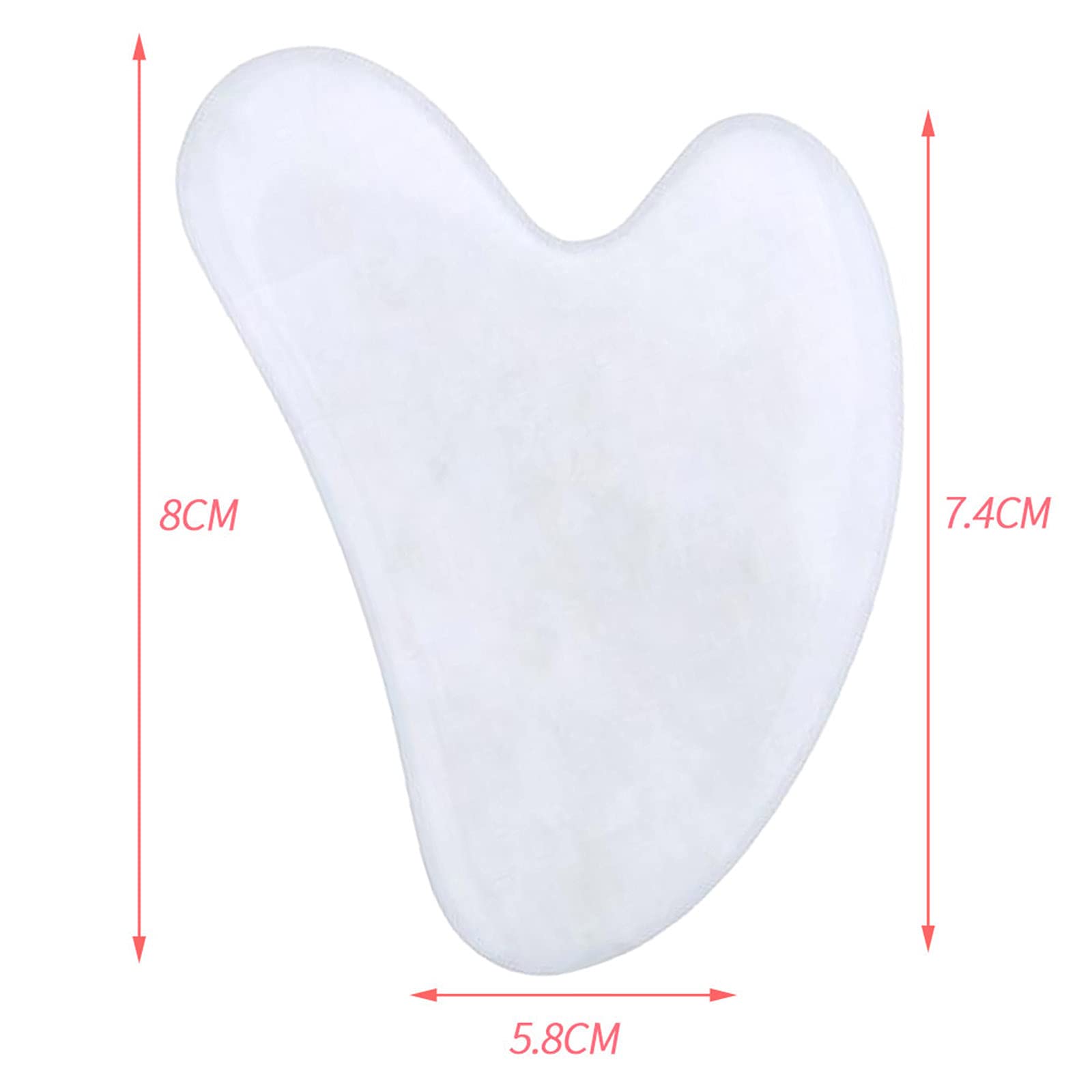 Gua Sha Kratzmassagewerkzeug 100% natürliches Rosenjadestein-Schönheitswerkzeug Gesichts Gua Sha zum Abnehmen und Straffen Rosa Herzförmig (Weiß)