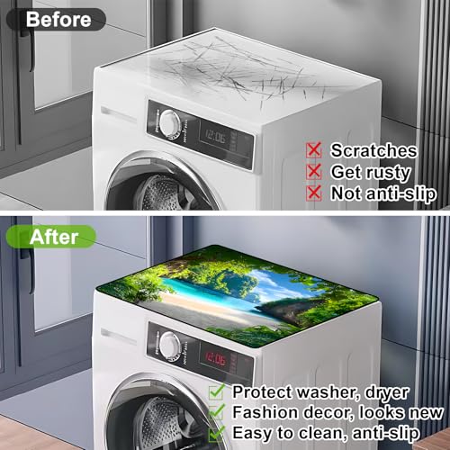 Image of Washer and Dryer Topper for Top,23.6 inch x 19.7 inch Washer Dryer Countertop Mat, Waterproof & Anti-Slip Dryer Top Protector Mat
