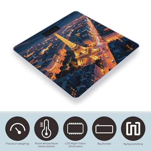 Báscula de baño digital con pantalla LCD y plataforma de vidrio templado miniatura 3