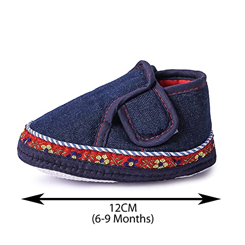 Image of Butterthief Unisex Baby Prewalking Shoes for Newborn Boys & Girls | Soft Sole Infant Bootie with Anti-Slip Bottom | Lightweight Cotton Footwear Early Walker Shoes (6-9 Months, 12 CM)