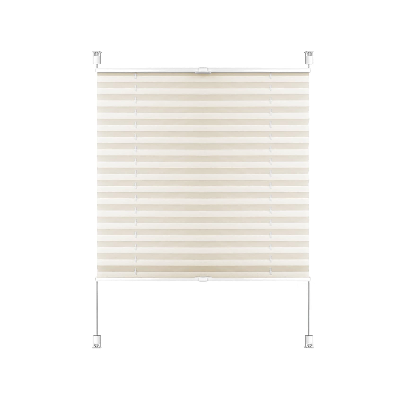 Blackout Blind, Pleated Blinds, 25 x 170 cm Thermal Blackout Privacy Protection, Blackout Pleated Blind Klemmfix No Drilling, for Windows and Doors, Cream Color