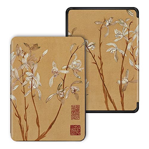 Étui Pour Kindle Paperwhite 6" (Uniquement Compatible Avec La 10Ème Génération 2018) - Coque Intelligente En Cuir Pu Avec Fonction De Veille Automatique, Imprimé Floral Vintage, Comme Illustré Cover