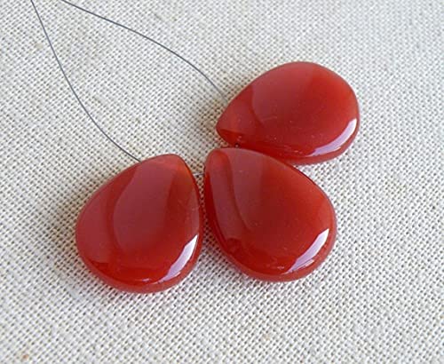 Red Onyx Gemstone poire lisse 24mm pour création de bijoux