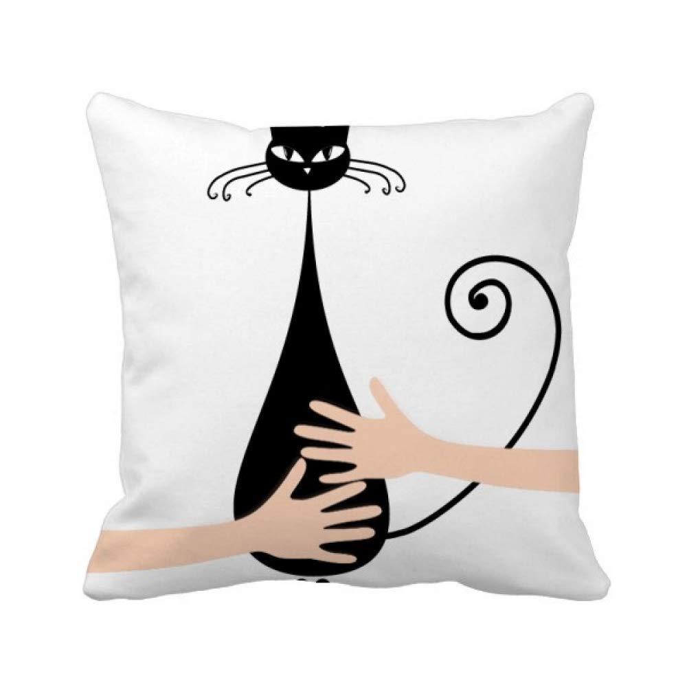 Chat Noir Assis Halloween coussin de couvrir, cadeau idéal pour l'automne