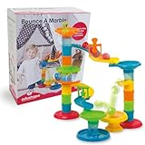 Edushape Bounce-a-Marble Marble Run STEM Baby Toy - Stacking Tower with Rolling Marbles for Child Development, Cognitive Development, Fine Motor Skills, Tactile Senses for Kids Aged 12 Months and Up