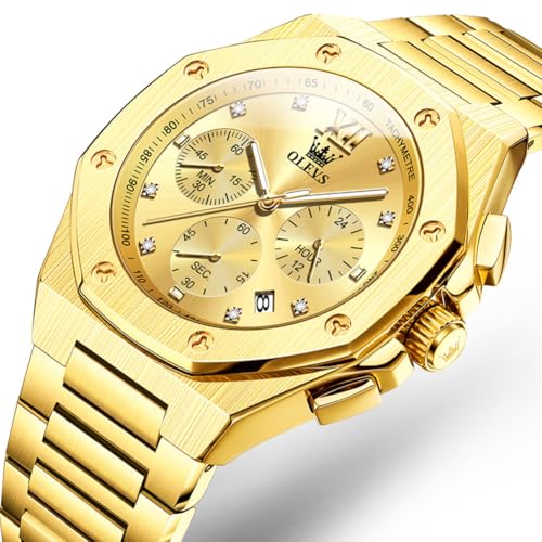 Image of OLEVS Watches for Men Luxury Fashion Large Dial Male Watches Analog Quartz Stainless Steel Waterproof Business Dress Men's Wrist Watch