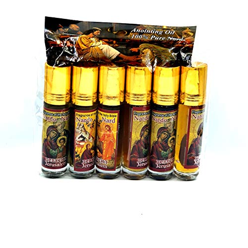 Zuluf Set of 6 Nard Oils Holy Land Anointing Oil from Jerusalem, Nard from Biblical Ingredients NPER024
