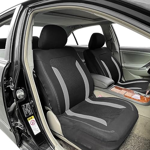 XINLIYA2 Pack Car Seat Covers, Premium Mesh Cloth Front Seat Cover Set, Breathable and Comfortable, Universal Interior Car Accessories, Car Seat Protector Covers for Cars Trucks SUV (Gray) by XINLIYA - Image 5