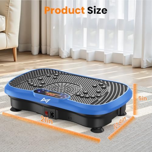 AXV Vibration Plate Fitness Platform Exercise Machine Vibrating Shaking Full Body Shaker Workout Vibrate Stand Shake Board Sport for Weight Loss Fat Burner for Gym Home Office — view 8