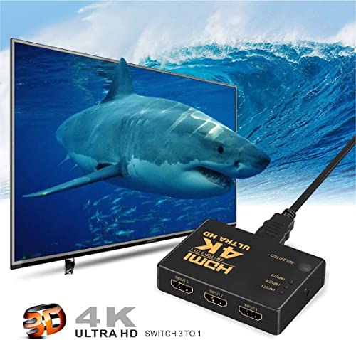 Image of SANCY HDMI Switch 3 Port 3 in 1 Out HDMI Switcher, Full HD 1080P 3D HDMI Splitter Box Manual Selector, HDMI Switch for TV Laptop PS4 Xbox Set Top Box Projector High Speed HDMI Hub