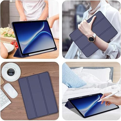 Image of TGK Flip Cover for OnePlus Pad Go 2 12.1 inch Smart Tablet Case Trifold Stand with Pencil Holder (Blue)